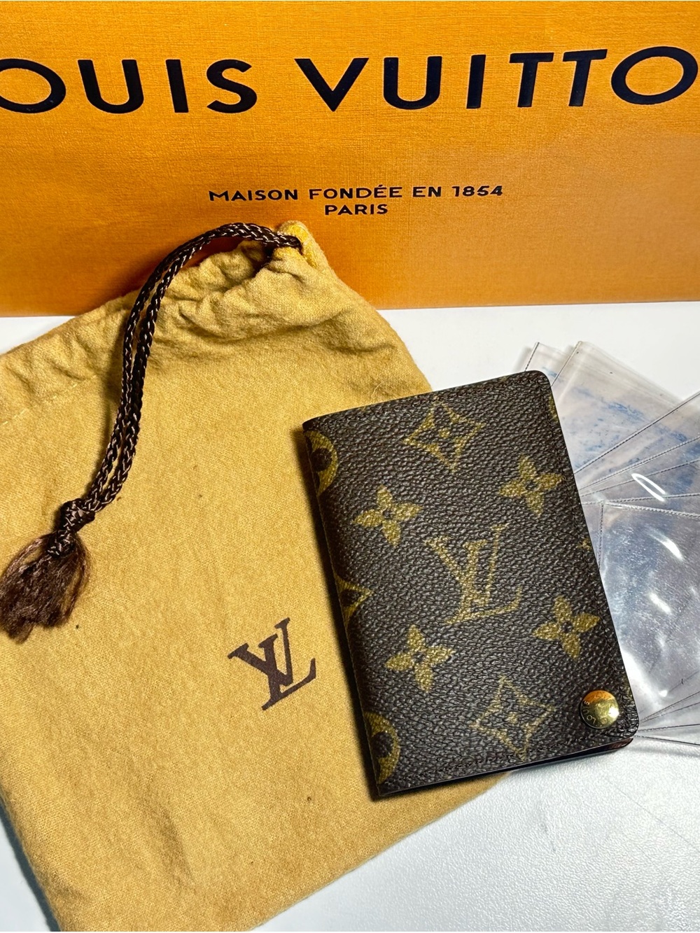 Louis Vuitton Monogram Canvas Card & Key Holder in Brown and Gold